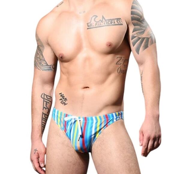 Andrew Christian California Stripe Bikini XL Extra Large - Picture 2 of 12
